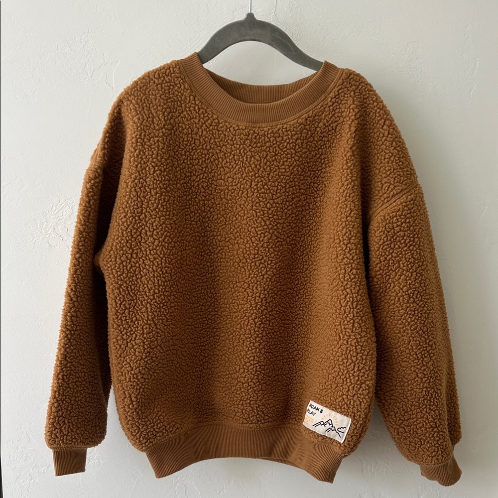 H&M Brown Crewneck Sherpa Sweater